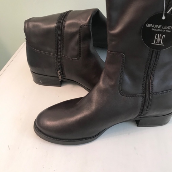 NWT INC leather brown high boots - Picture 5 of 9